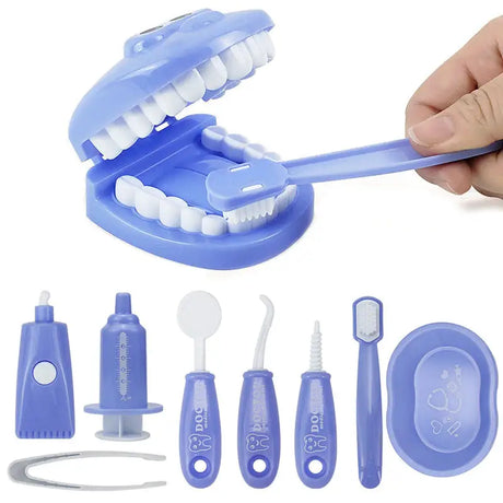 a blue toothbrush with a tooth brush and a toothbrush