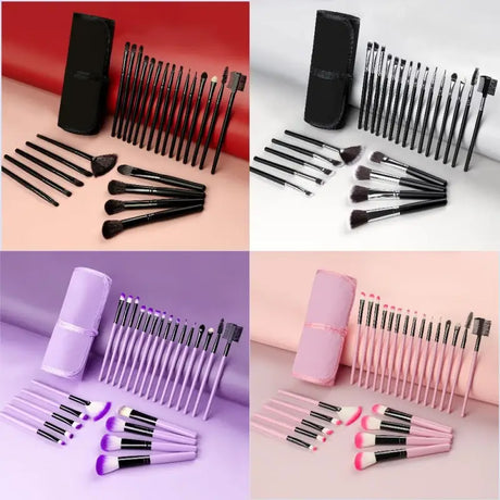 a col of makeup brushes and brushes