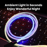 a computer keyboard with a glowing rope on it