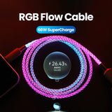 a phone with a colorful cable on it