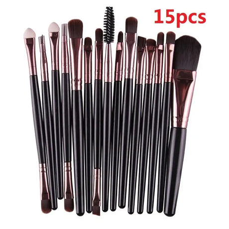 15 pcs makeup brush set with case