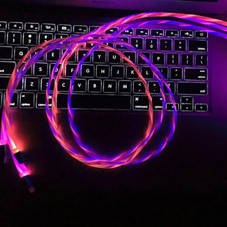 a laptop with a glowing glow on it