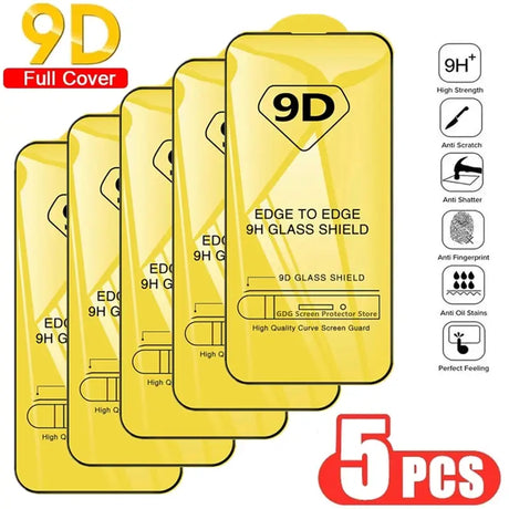5 pack 9d full cover tempered screen protector for iphone xr