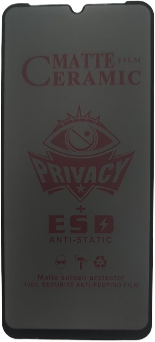 Matte ceramic privacy screen protector for a smartphone.