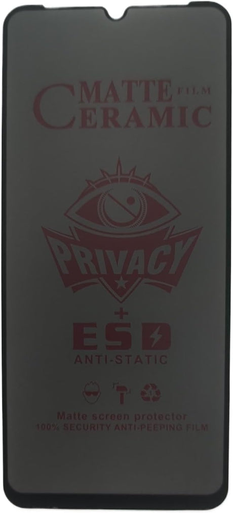 Matte ceramic privacy screen protector for a smartphone.