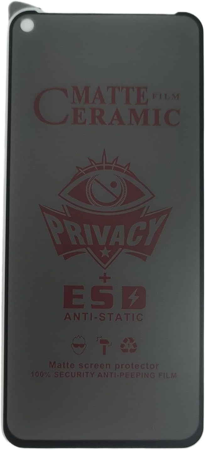 Matte ceramic privacy screen protector for a smartphone.