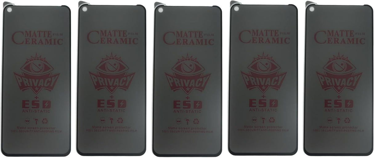 Five dark privacy screen protectors for smartphones.