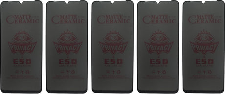 Five matte ceramic privacy screen protectors for smartphones.
