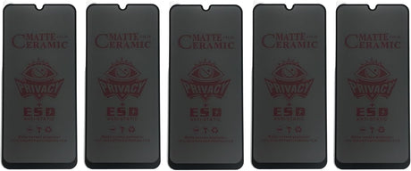 Five matte ceramic privacy screen protectors for smartphones.