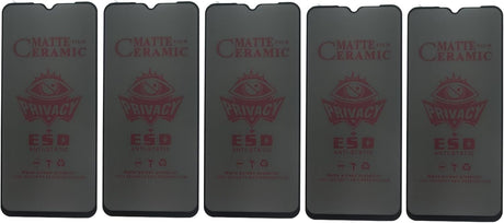 Five matte ceramic privacy screen protectors for smartphones.