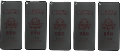 Five matte ceramic privacy screen protectors for smartphones.