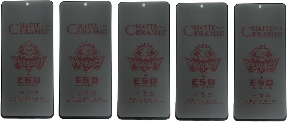 Five matte ceramic privacy screen protectors.