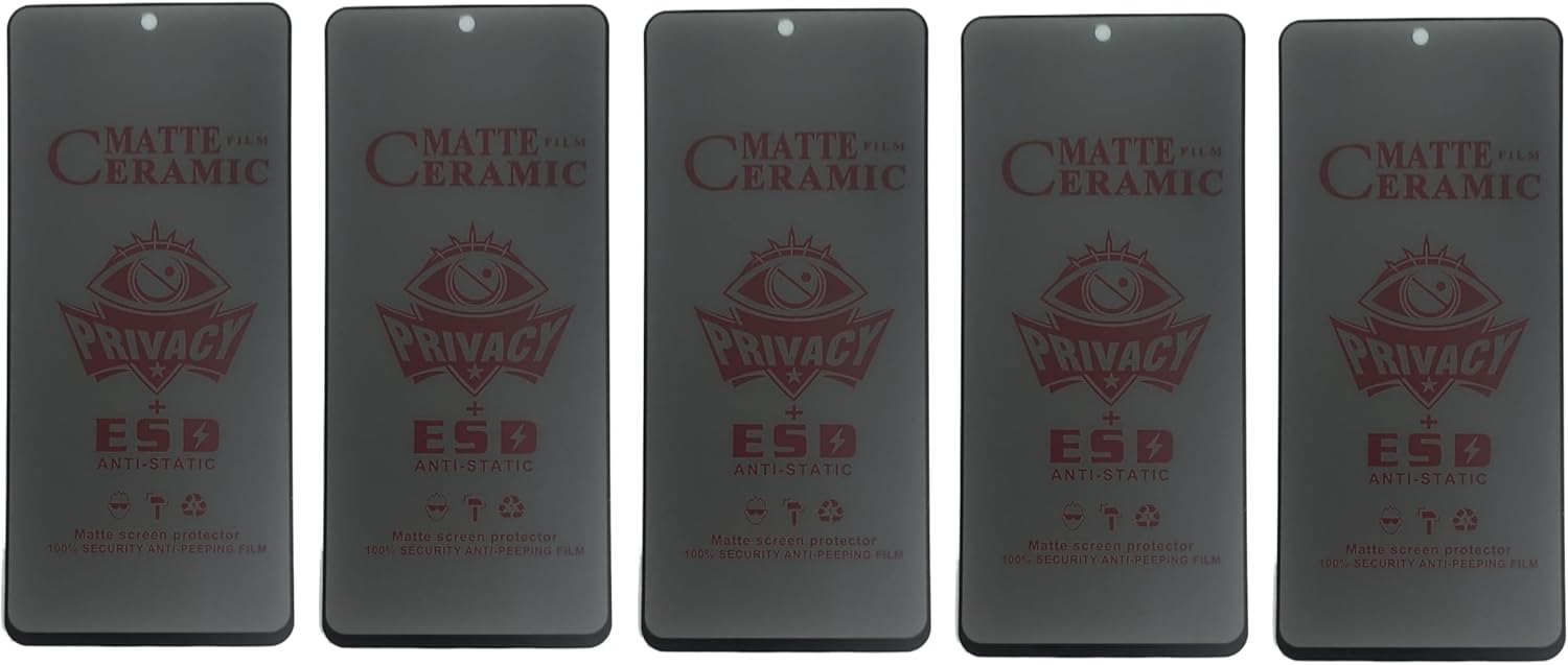 Five matte ceramic privacy screen protectors.