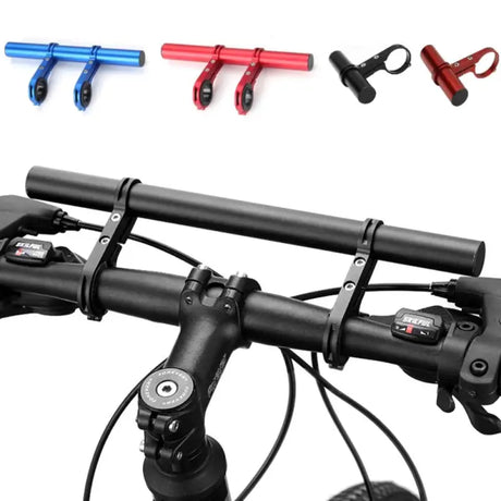 a close up of a bicycle handlebar with a number of different colors