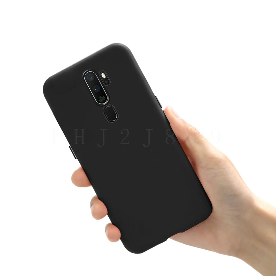 Matte black smartphone case with camera and fingerprint sensor cutouts.