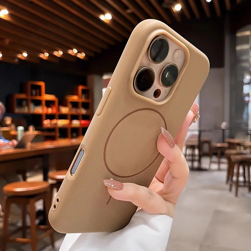Beige iPhone case with MagSafe compatibility