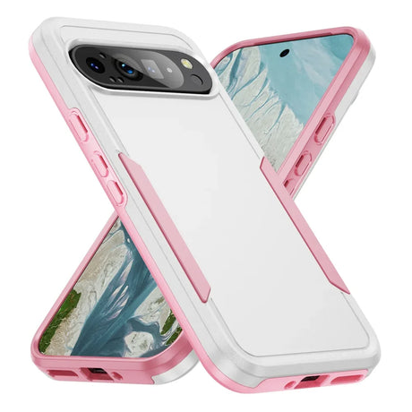 Pink and white protective phone cases.