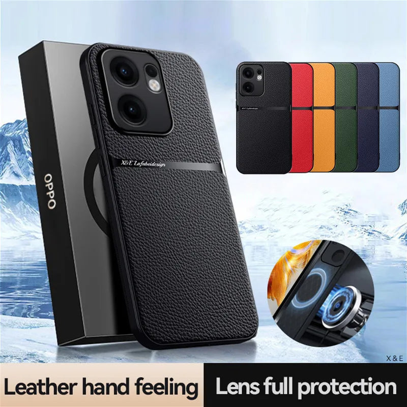 Black leather-textured phone case with camera protection.