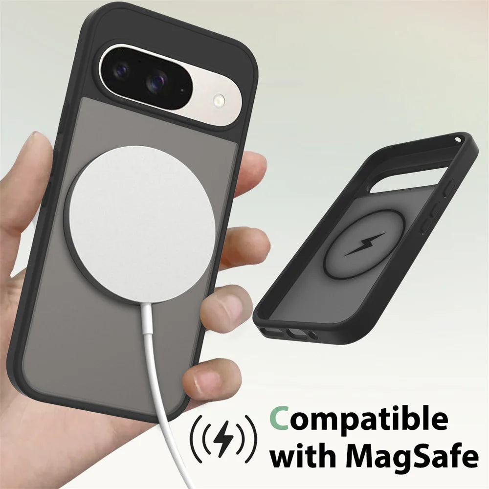 A clear phone case with MagSafe compatibility.