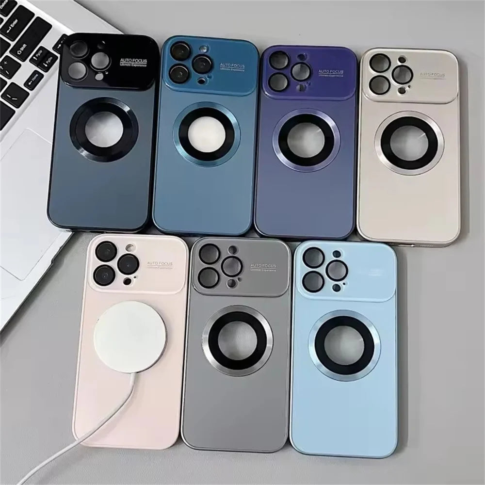 A collection of colorful phone cases with camera cutouts and magnetic rings.