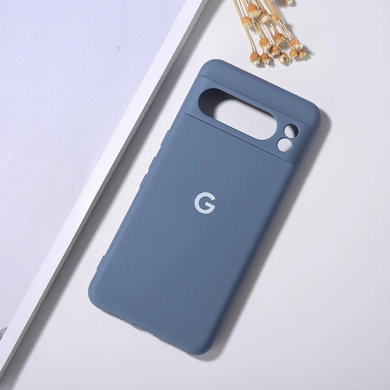 Blue silicone Google Pixel phone case