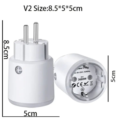 The adapt adapt plug is shown with the measurements