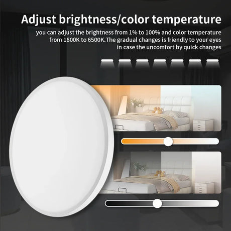 Adjustable brightness ceiling light.