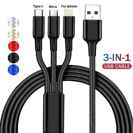 anker 3 in 1 usb cable with lightning charging and charging