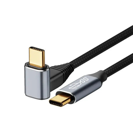 the usb cable is shown in black and gold