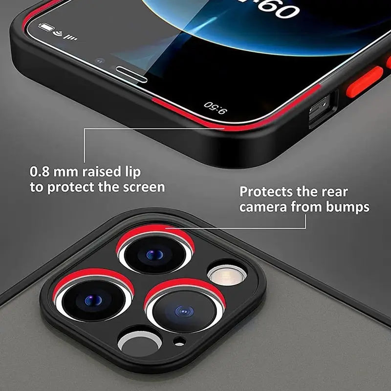 the iphone case features a built camera lens and a built camera lens