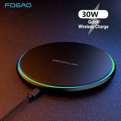 anker wireless charger with a cable connected to it