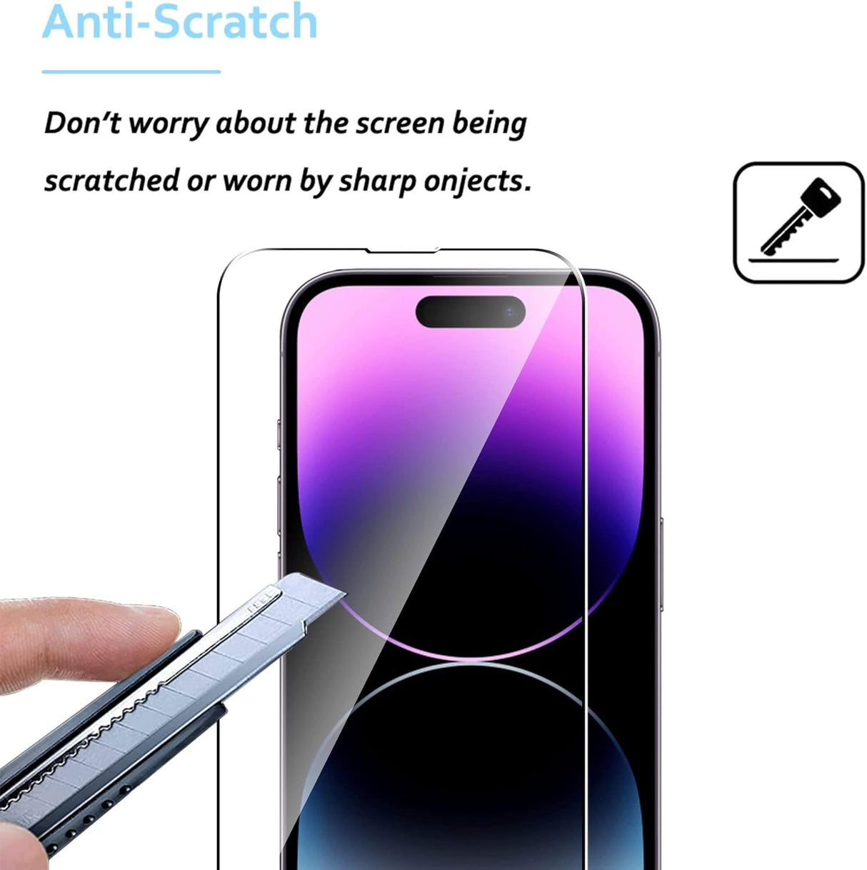 Anti-scratch phone screen protector.
