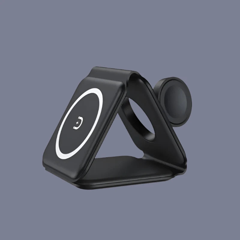 the apple watch stand is shown with a black base