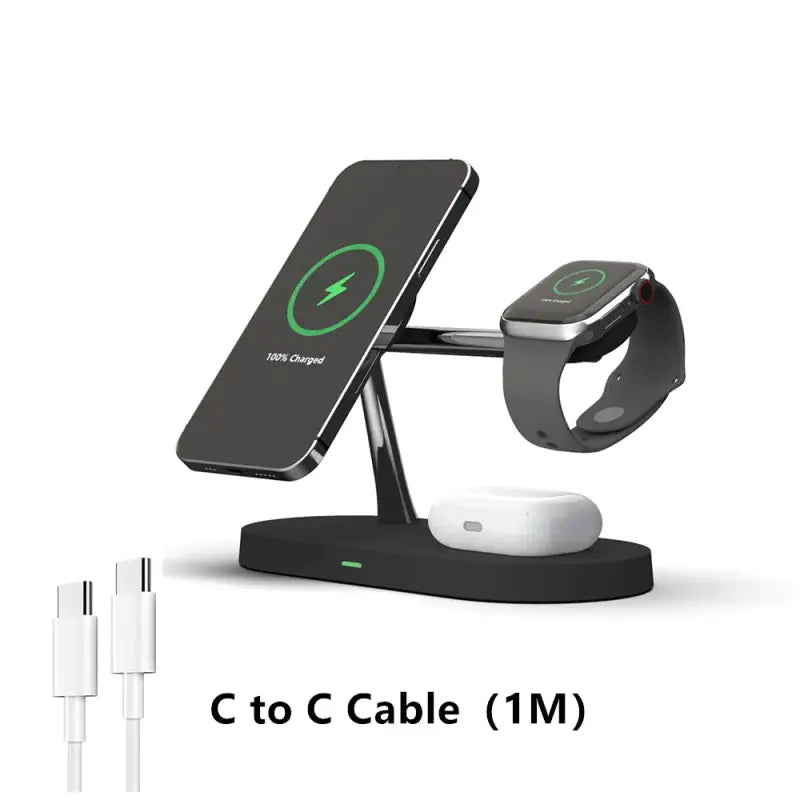 the apple watch charging station with a charging cable