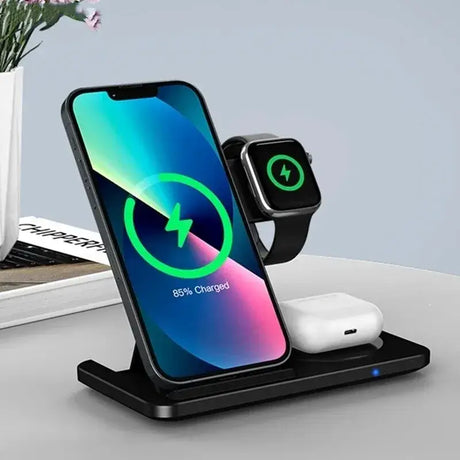 an apple watch charging station on a desk