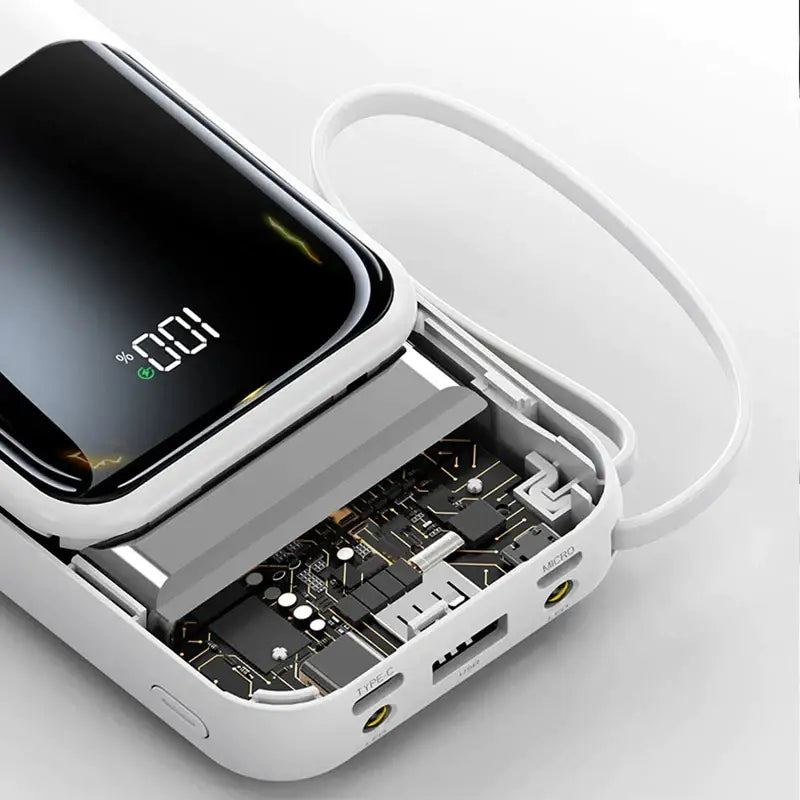 an apple watch with a charging unit attached to it