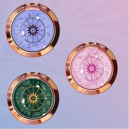 Astrological symbol compact mirrors.