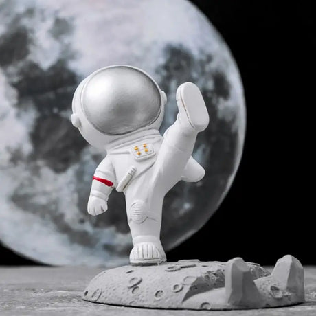 an astronaut is standing on the moon