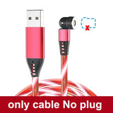 a pink cable with the words,’only no plug ’
