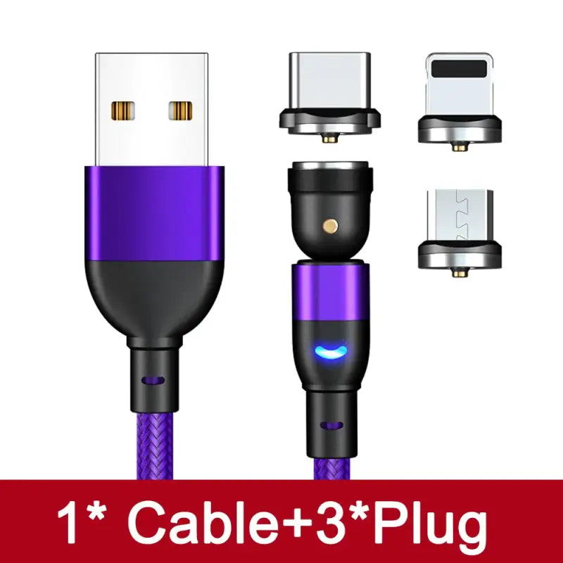 a close up of a purple and black cable with a white background