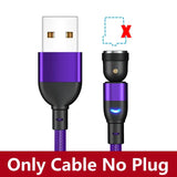 a purple and black cable with the text only no plug