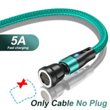 a green braided charging cable with a charging plug