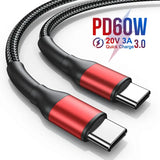a usb cable with a red and black color