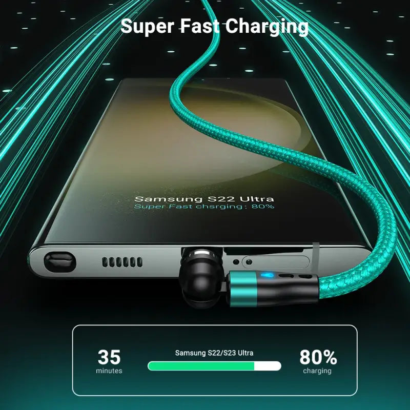 a smartphone with a charging cable attached to it
