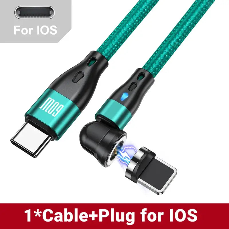 anker cable for iphone and ipad with a green braid