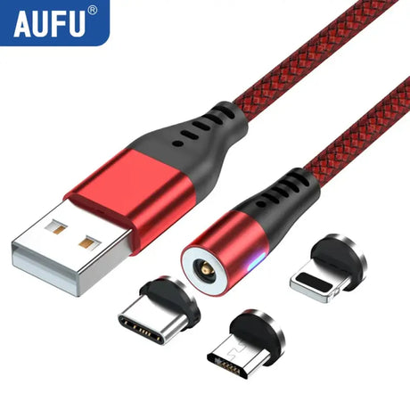 a usb cable with a red braiding cord