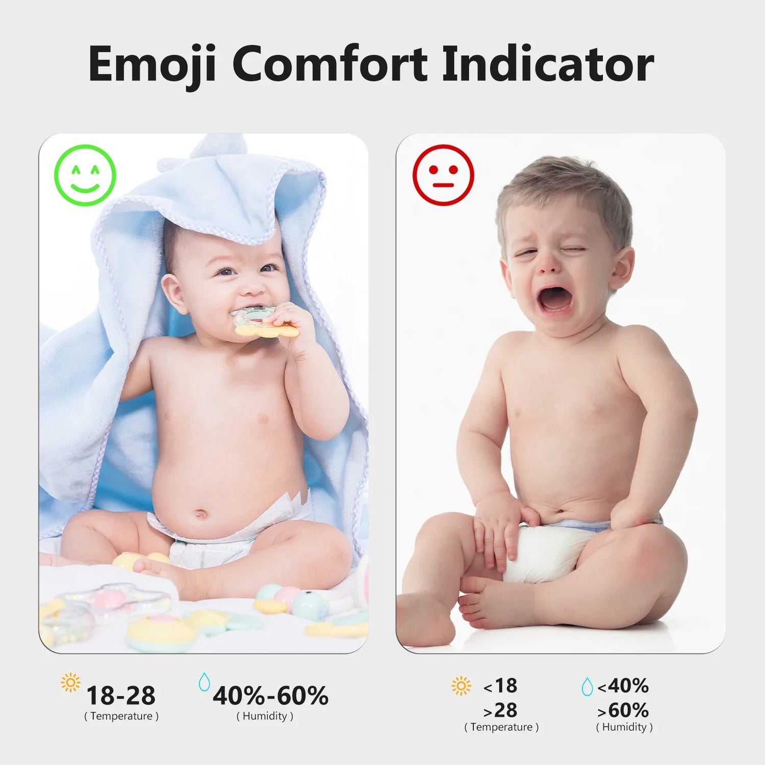 Baby comfort indicator chart.