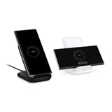the base station is a wireless charging station that can charge your smartphone, tablet, or tablet