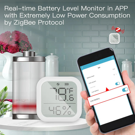 Battery level monitor with ZigBee protocol.