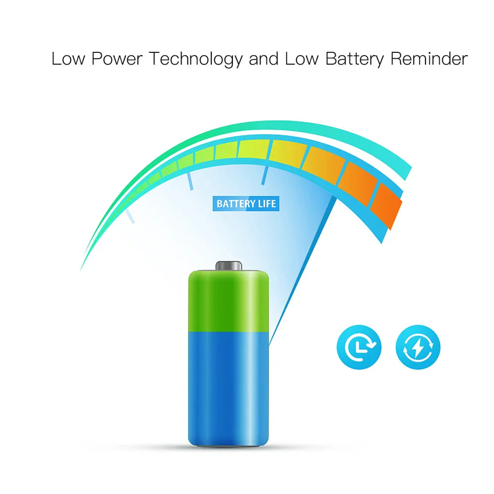 Battery with a low charge indicator.